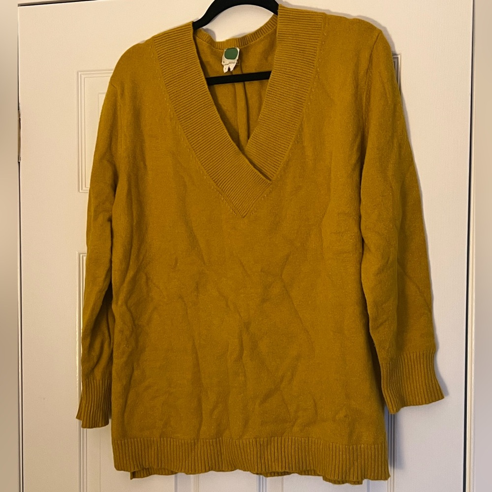 Anthro mustard color sweater (L)